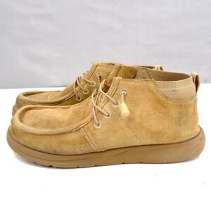 Reef Mens Cushion Coast Mid SE Suede Chukka Boot Tan Bungee Lace Size 11